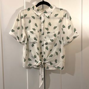 Lily White button down crop top